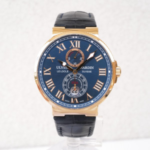 Швейцарський годинник Ulysse Nardin Marine Chronometer 43 Blue Dial 18K Rose Gold