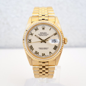 Швейцарський годинник Rolex Datejust 36 Jubilee 18K Yellow Gold Cream Ivory Roman Dial